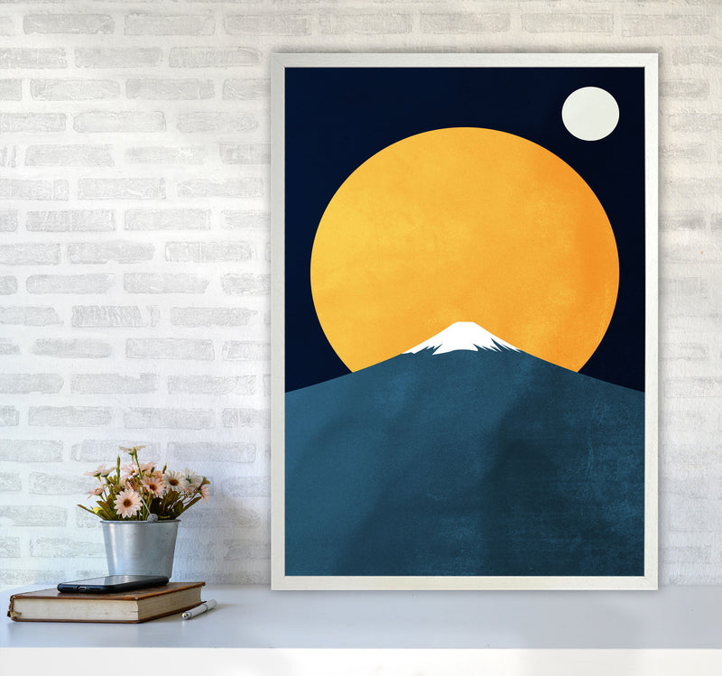 Himalaya Contemporary Art Print by Kubistika A1 Oak Frame