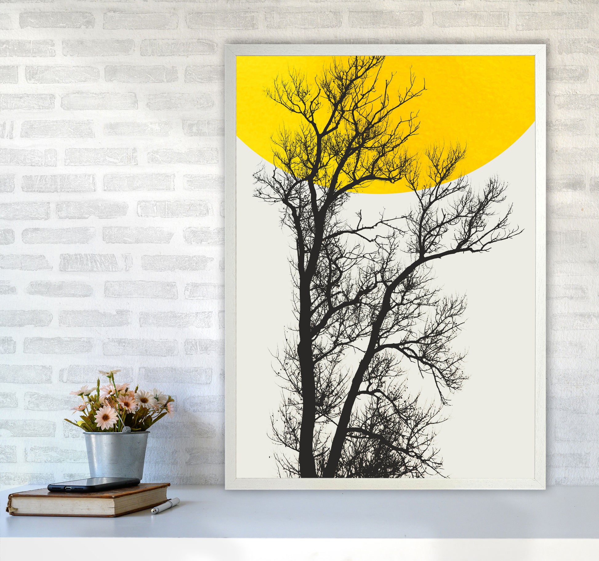 Autumn Memories Contemporary Art Print by Kubistika A1 Oak Frame