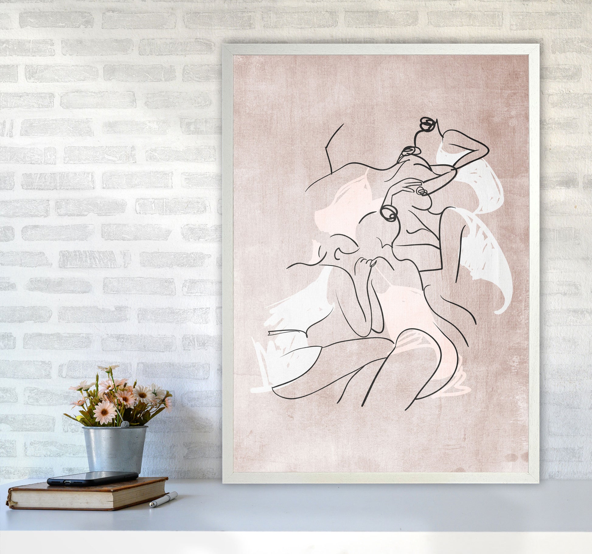 Les Femmes Fatales Contemporary Art Print by Kubistika A1 Oak Frame
