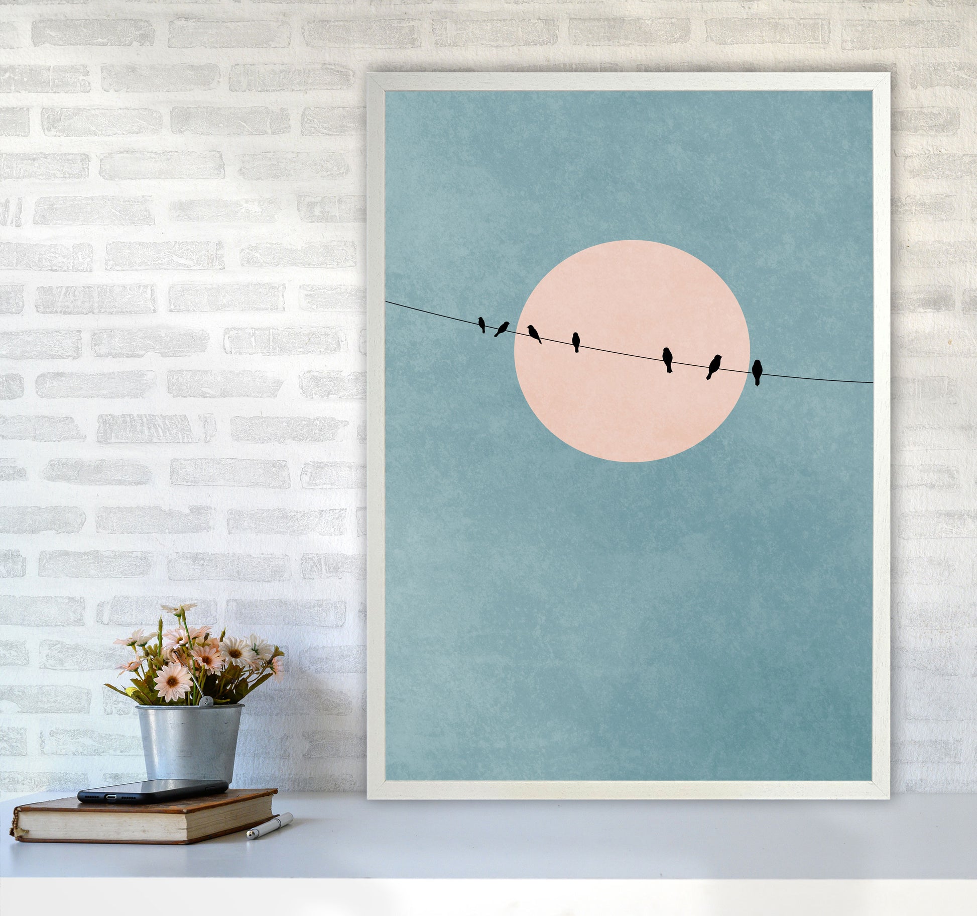 The Beauty Of Silence Contemporary Art Print by Kubistika A1 Oak Frame
