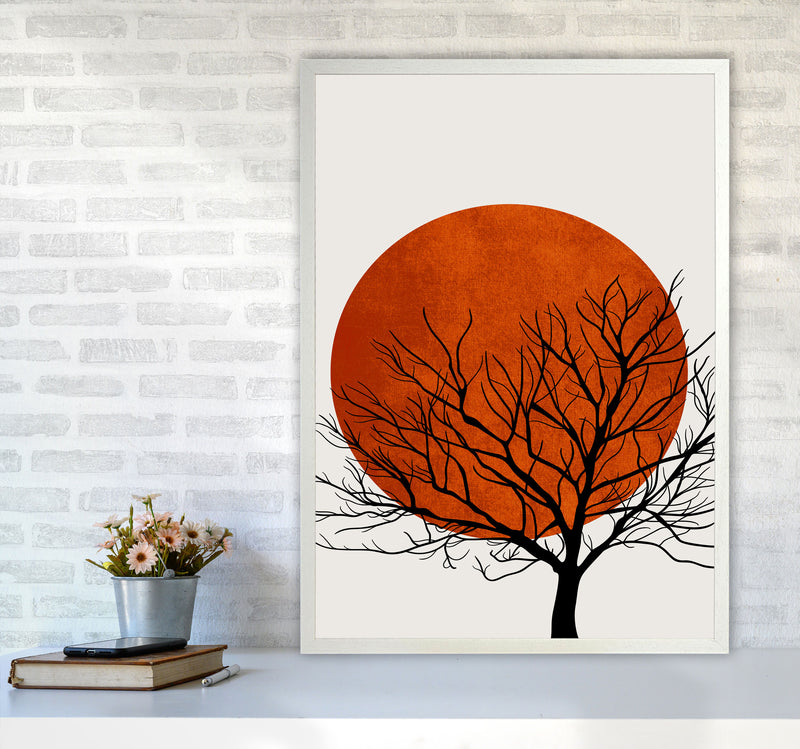 A Blooming Oak  Modern Contemporary Art Print by Kubistika A1 Oak Frame