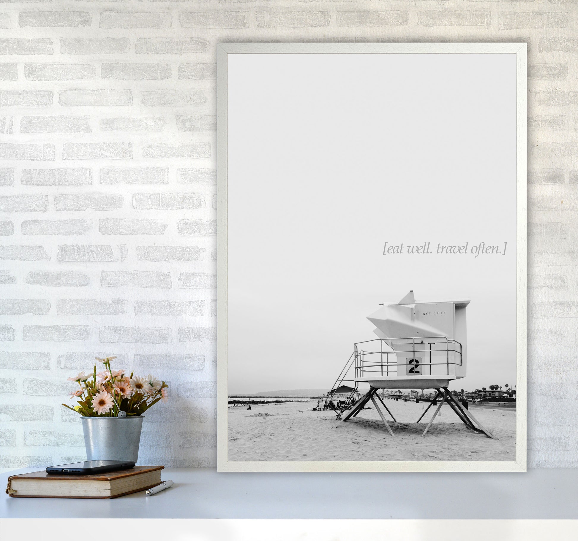 Eat Well Travel Often Photography Art Print by Kubistika A1 Oak Frame