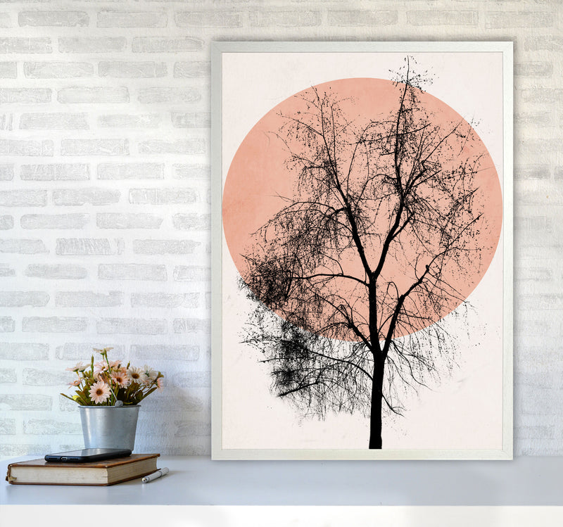 Autumn Sunset Contemporary Art Print by Kubistika A1 Oak Frame