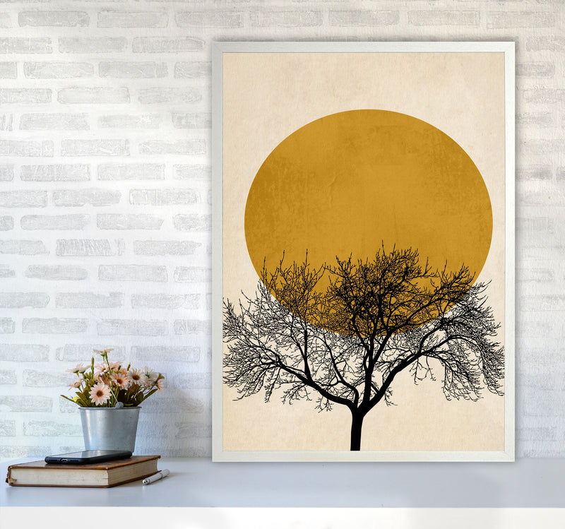 A Beautiful Winter Morning Modern Contemporary Art Print by Kubistika A1 Oak Frame
