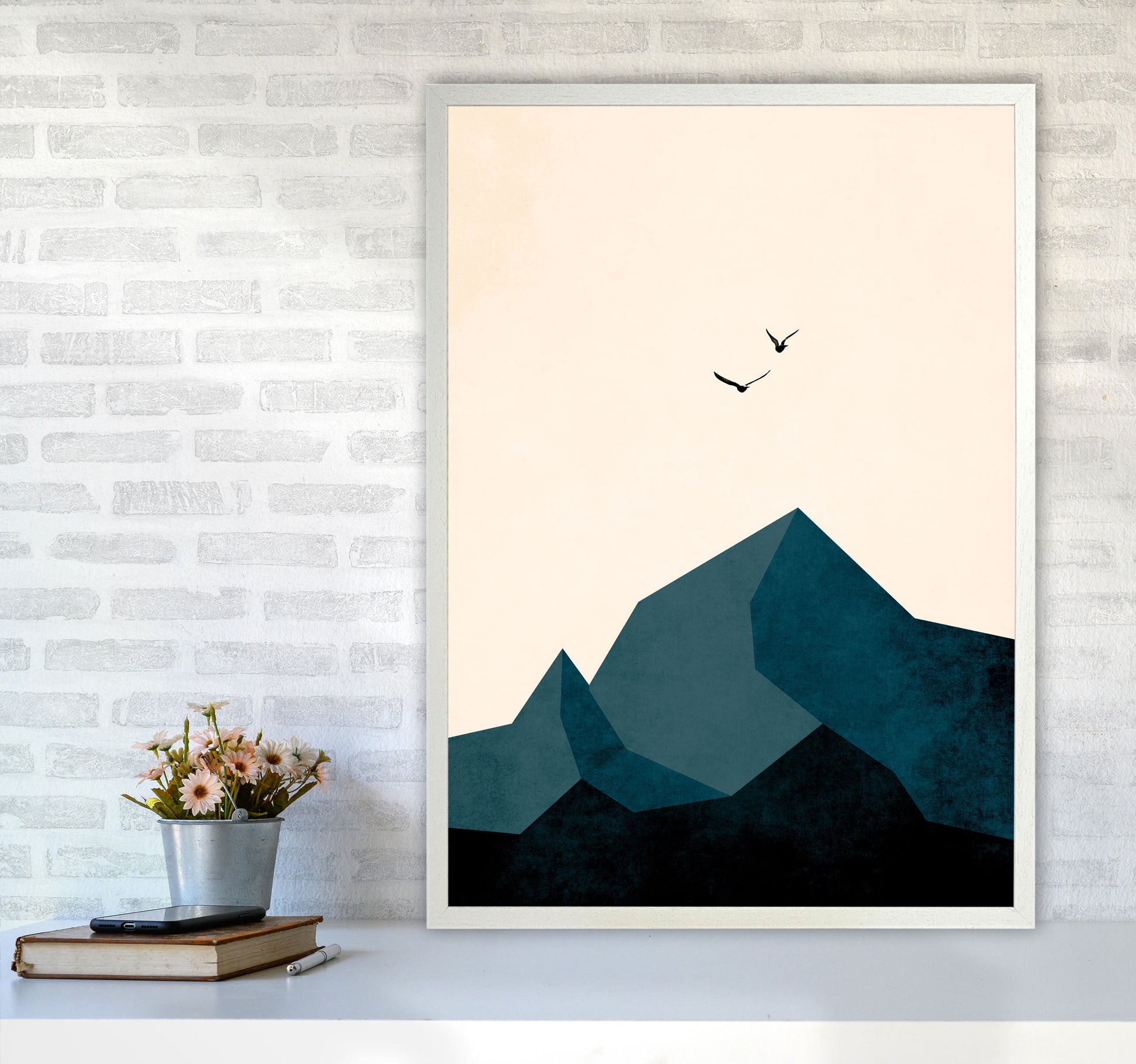 Zugspitze ZWEI Art Print by Kubistika A1 Oak Frame
