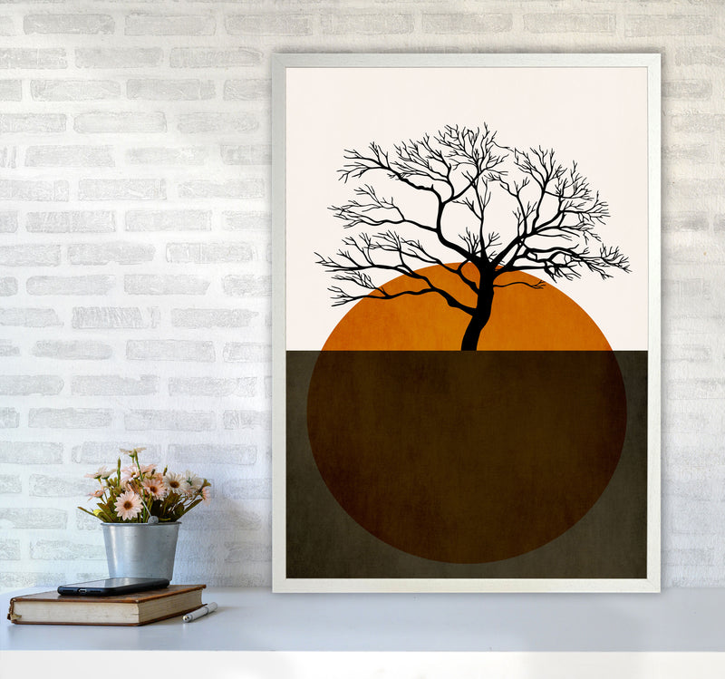 Sunny Days Of Silence Art Print by Kubistika A1 Oak Frame