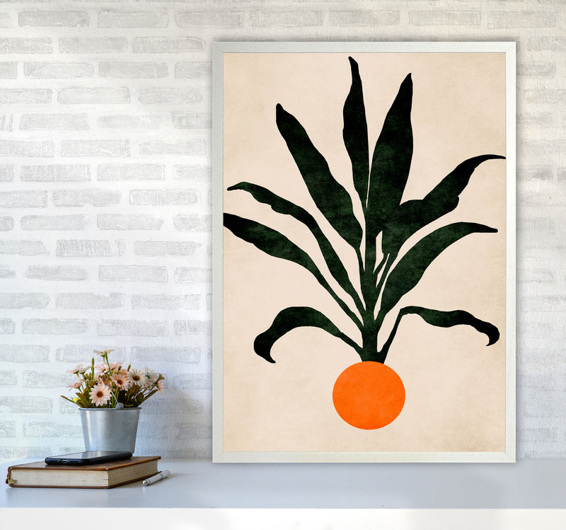 Pumpkin Portrait Art Print by Kubistika A1 Oak Frame