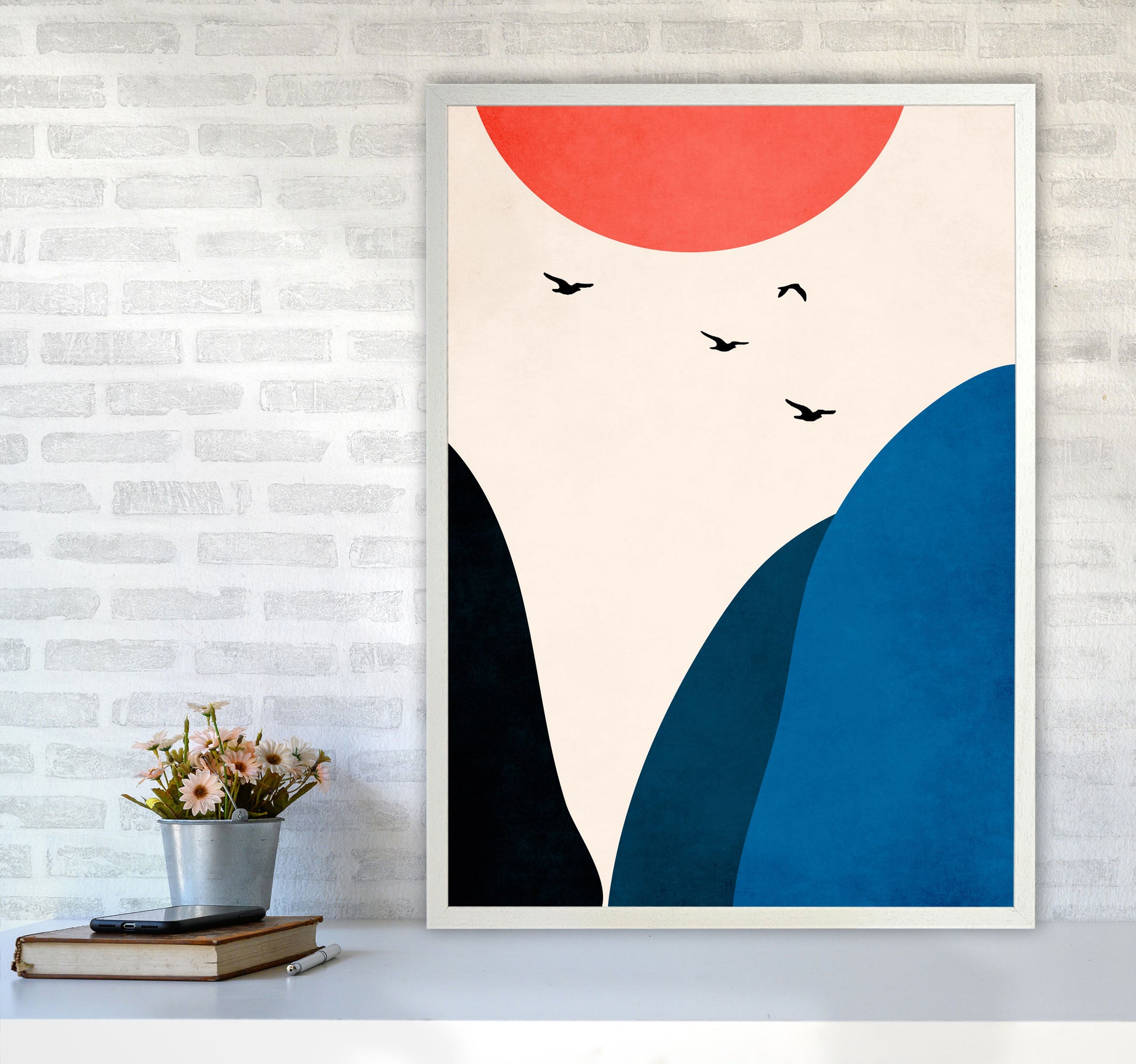 Innocent Days Art Print by Kubistika A1 Oak Frame