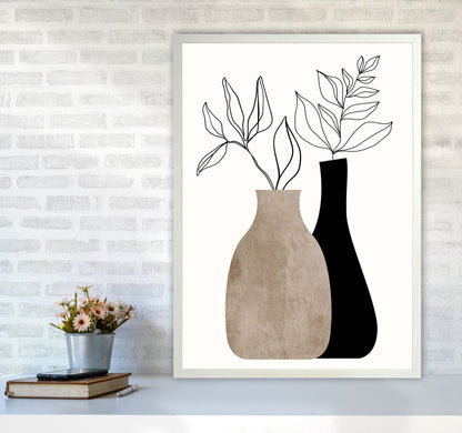 Gris En Gris Art Print by Kubistika A1 Oak Frame