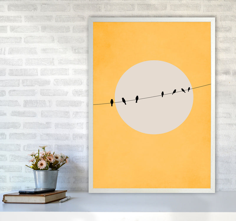 Chirping And Chilling (At Day) Art Print by Kubistika A1 Oak Frame