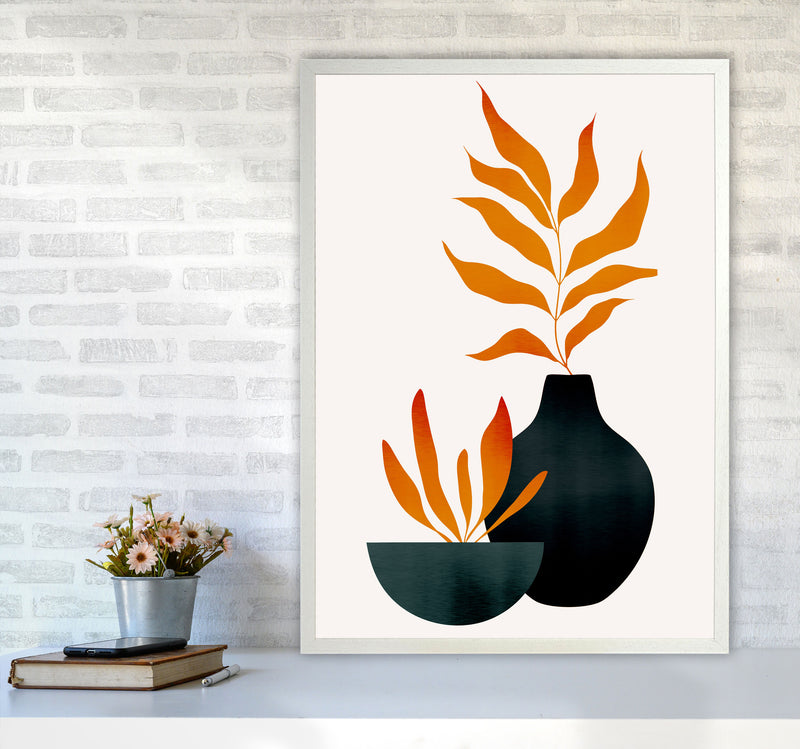Autumn Flowers - 3 Art Print by Kubistika A1 Oak Frame