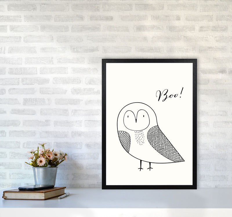 Boo Nursery Animal Art Print by Kubistika A2 White Frame