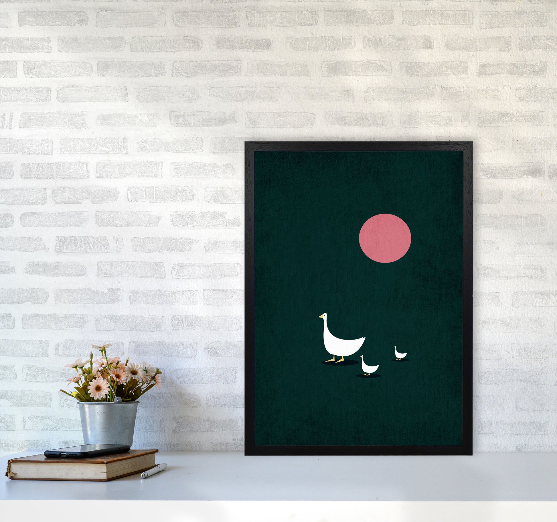 Sunny Side Of Life Contemporary Art Print by Kubistika A2 White Frame