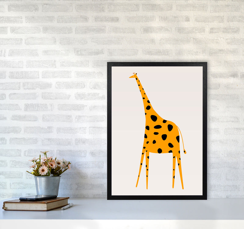 Cute Griraffe Nursery Art Print by Kubistika A2 White Frame
