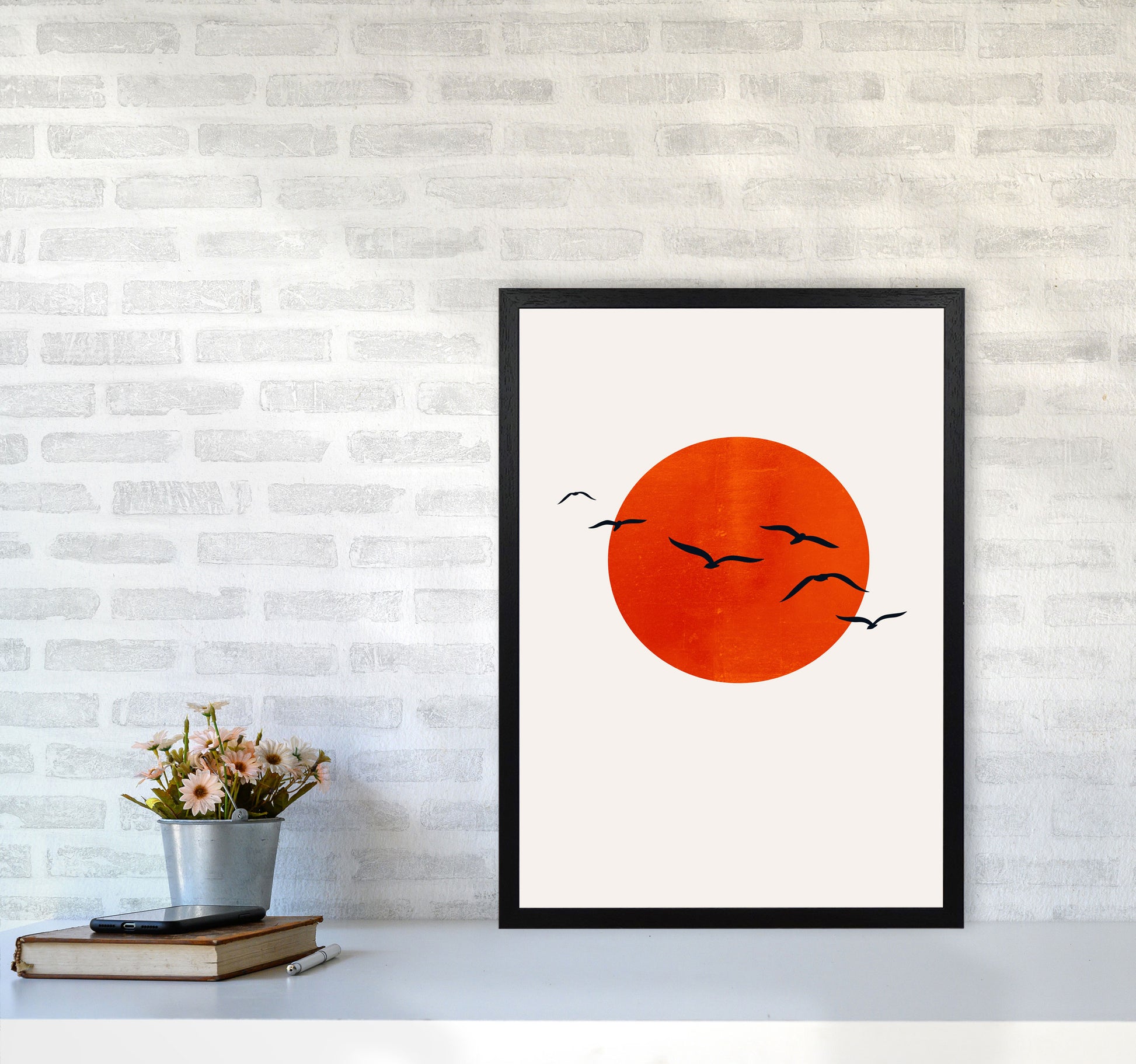 A Beautiful Day Modern Contemporary Art Print by Kubistika A2 White Frame