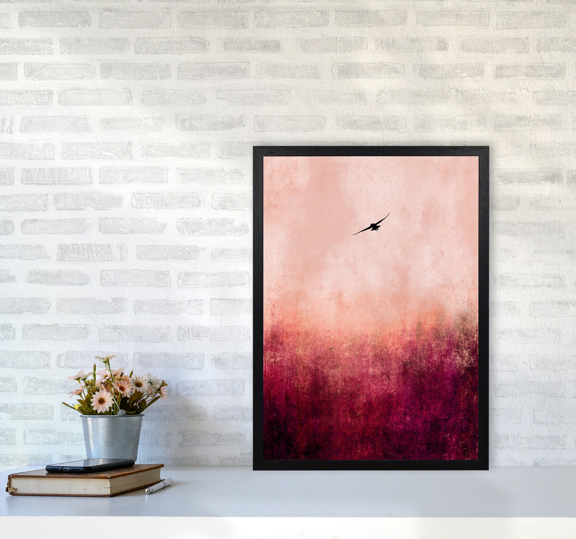 Rise Like A Phoenix Contemporary Art Print by Kubistika A2 White Frame