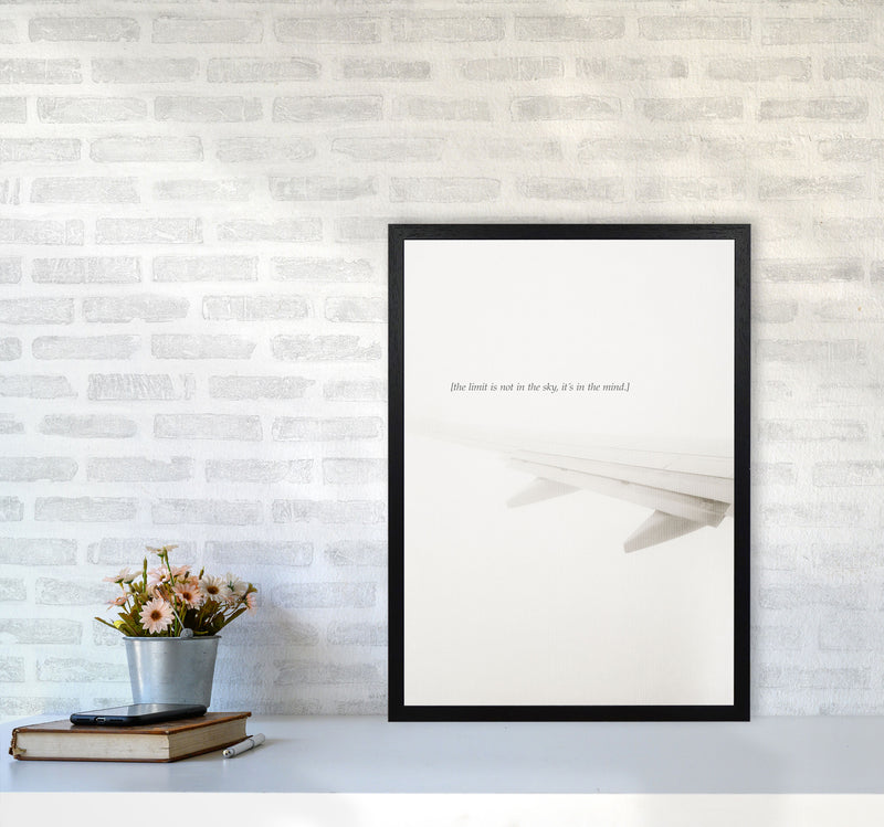 No Limits Quote Contemporary Art Print by Kubistika A2 White Frame