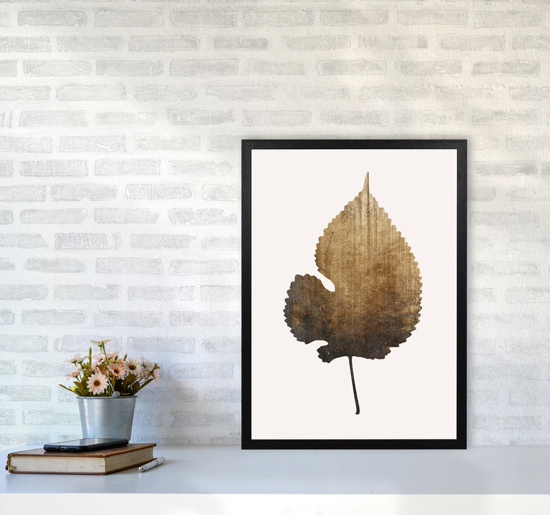 Golden leaf No Botanical Art Print by Kubistika A2 White Frame
