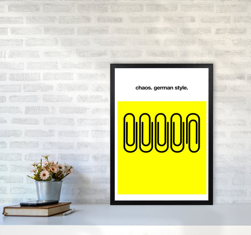 German Chaos Humour Quote Art Print by Kubistika A2 White Frame