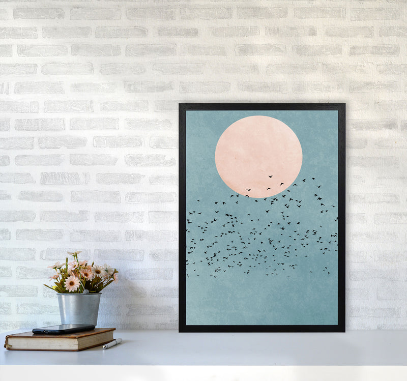 A Fly Away Modern Contemporary Art Print by Kubistika A2 White Frame