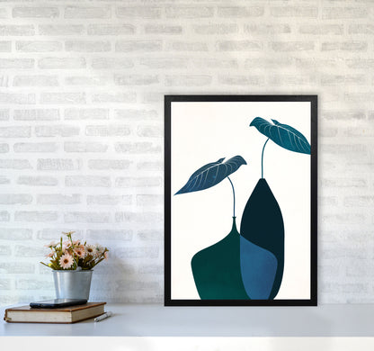 Scandinavian Bouquet-BLEU Contemporary Art Print by Kubistika A2 White Frame