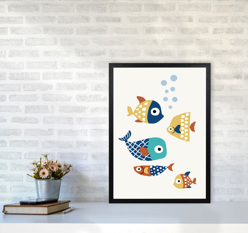 Little Friends Childrens Nursery Art Print by Kubistika A2 White Frame