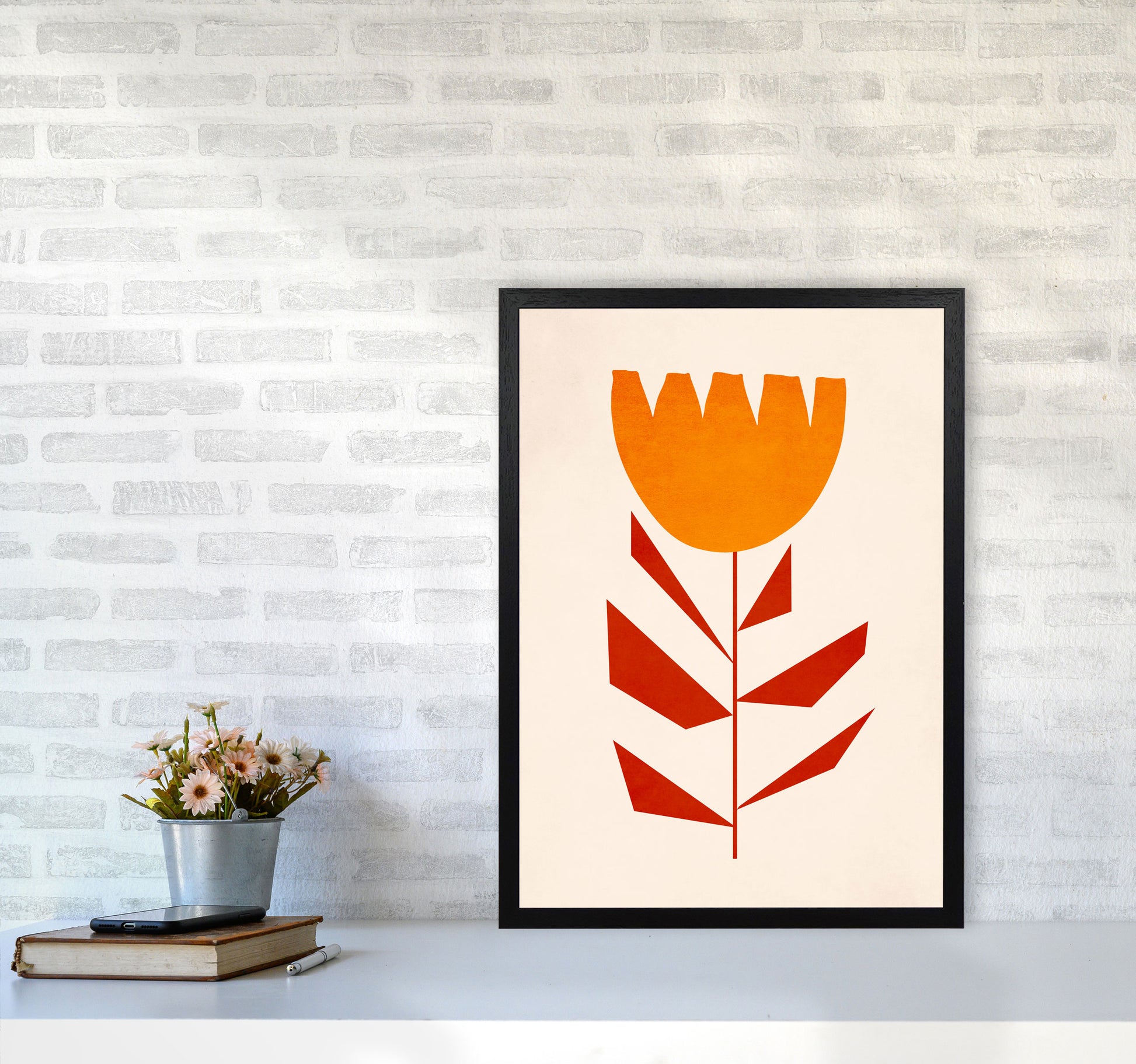 Ruby Tuesday Art Print by Kubistika A2 White Frame