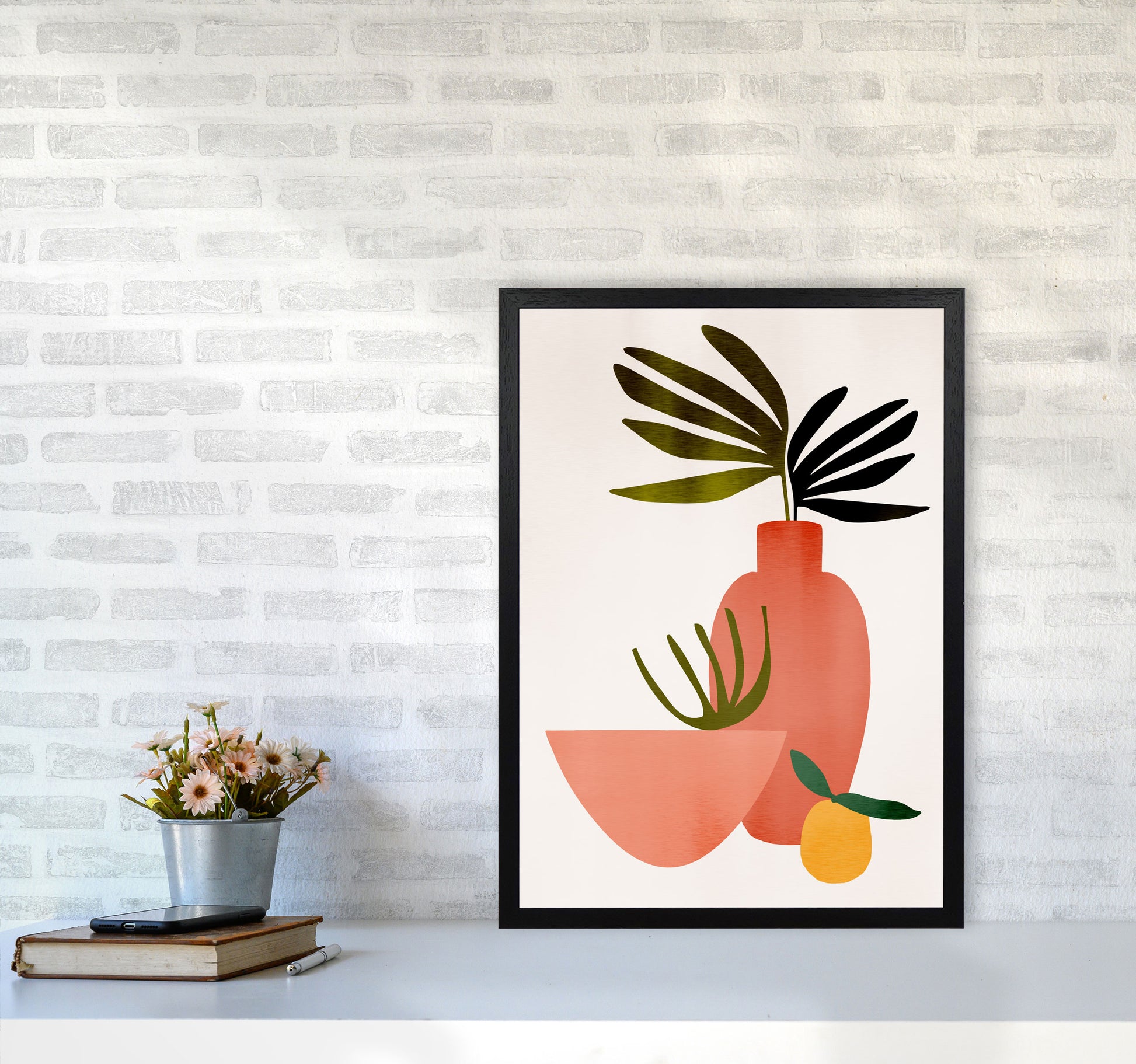 Juicy Lemon Art Print by Kubistika A2 White Frame