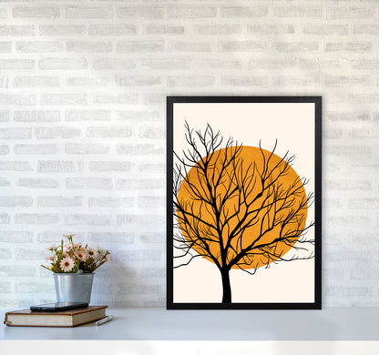 Hiding Sun Art Print by Kubistika A2 White Frame