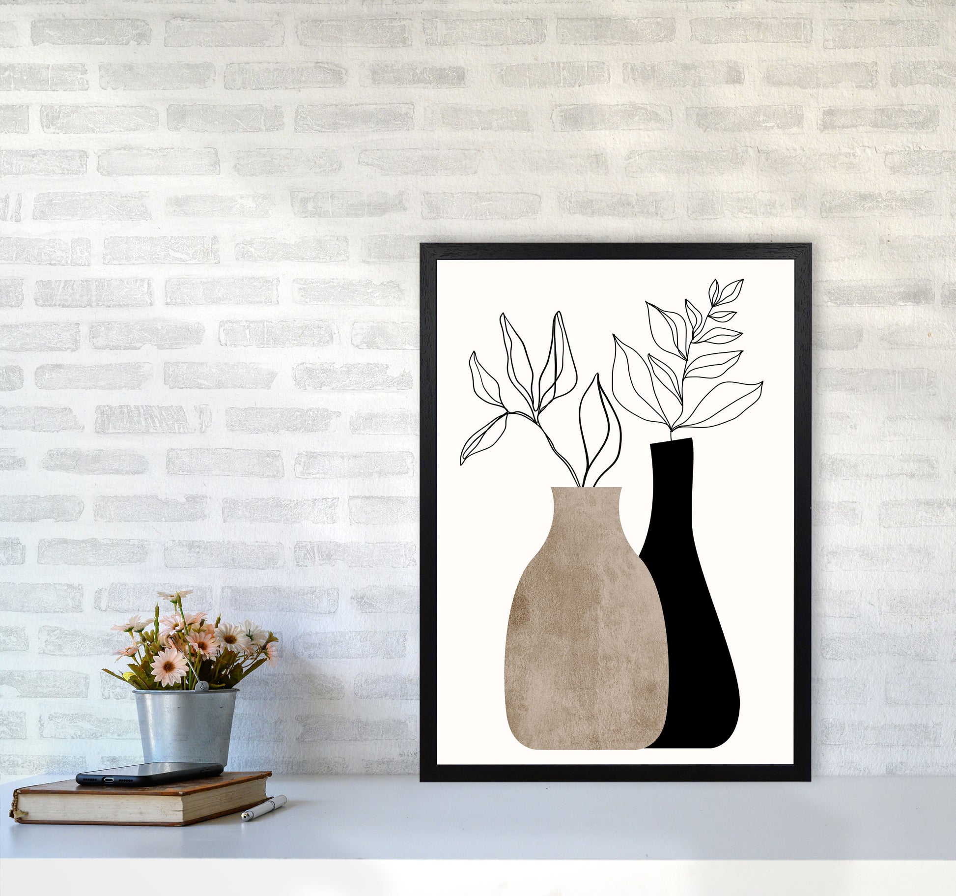 Gris En Gris Art Print by Kubistika A2 White Frame