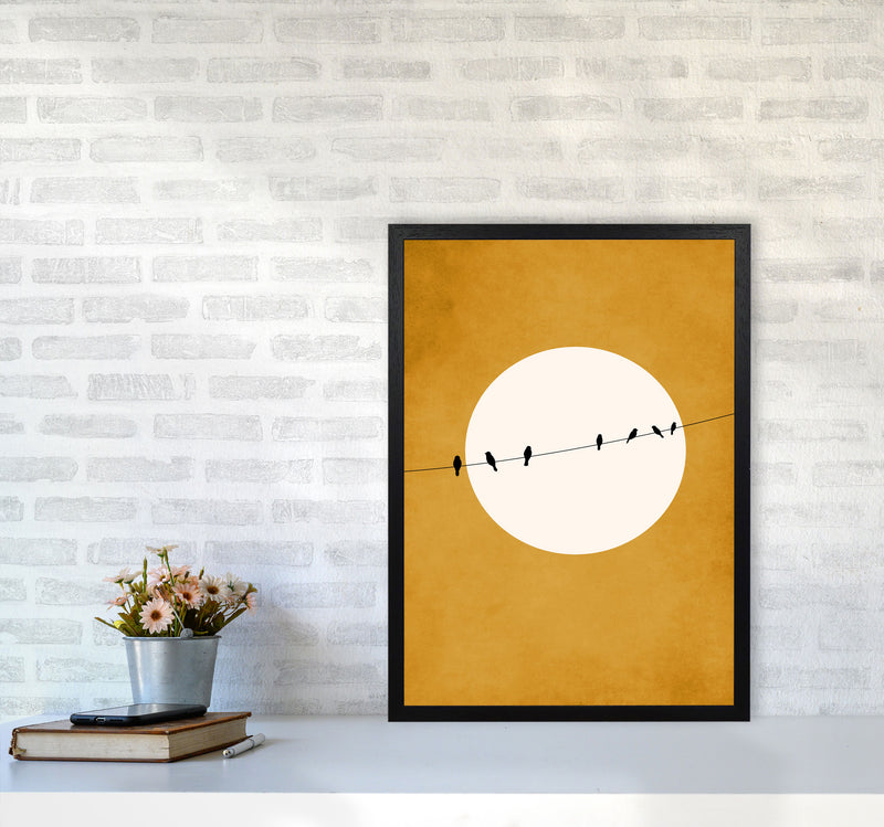 Chirping And Chilling (At Night) Art Print by Kubistika A2 White Frame
