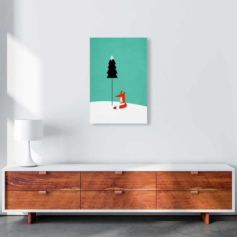 A Cute Little Fox  Modern Animal Art Print by Kubistika A2 Canvas