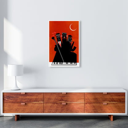 Casablanca Jazz-RED Modern Music Art Print by Kubistika A2 Canvas