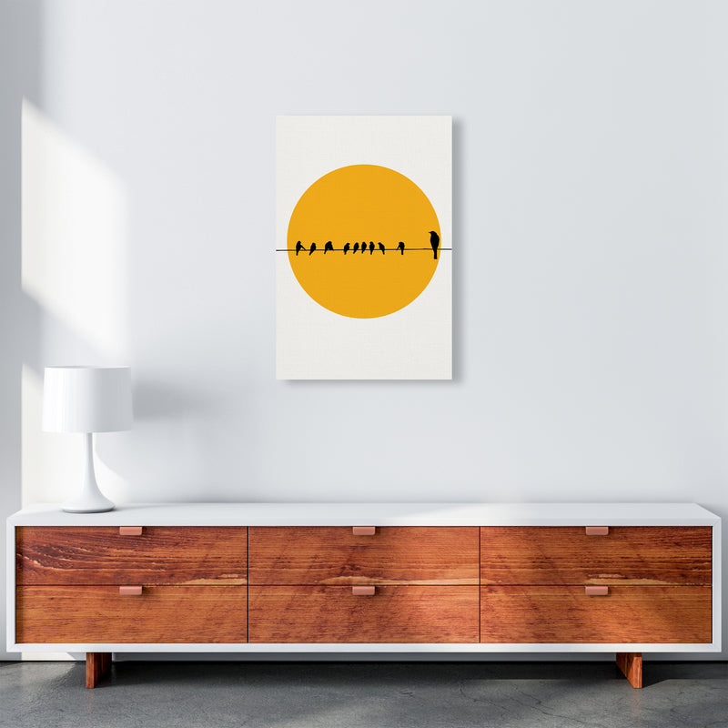 Birds Family Contemporary Art Print by Kubistika A2 Canvas