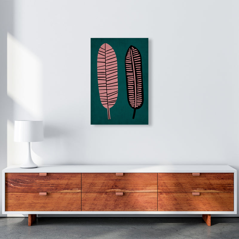 Two Leafs Contemporary Art Print by Kubistika A2 Canvas