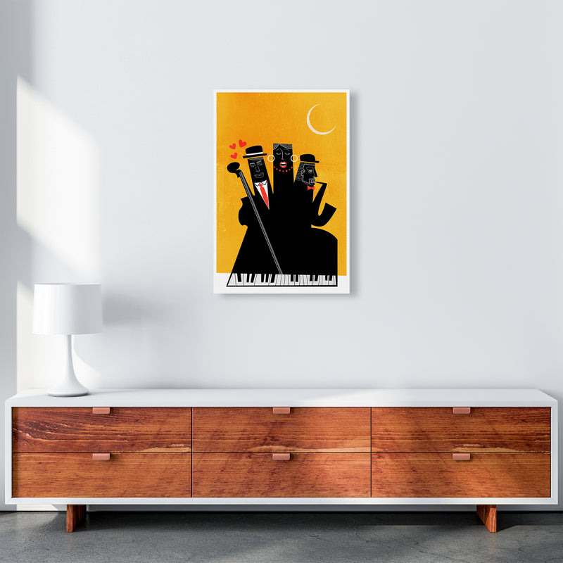 Casablanca Jazz-YELLOW Modern Music Art Print by Kubistika A2 Canvas