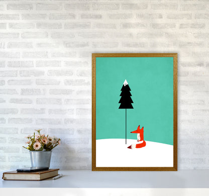 A Cute Little Fox  Modern Animal Art Print by Kubistika A2 Print Only