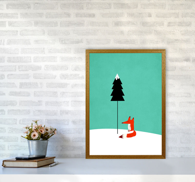 A Cute Little Fox  Modern Animal Art Print by Kubistika A2 Print Only