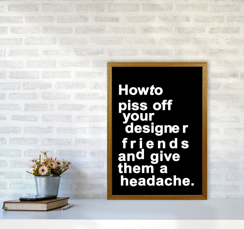 The Headache - BLACK Quote Contemporary Art Print by Kubistika A2 Print Only