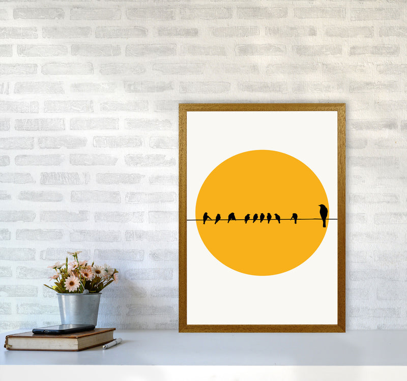 Birds Family Contemporary Art Print by Kubistika A2 Print Only