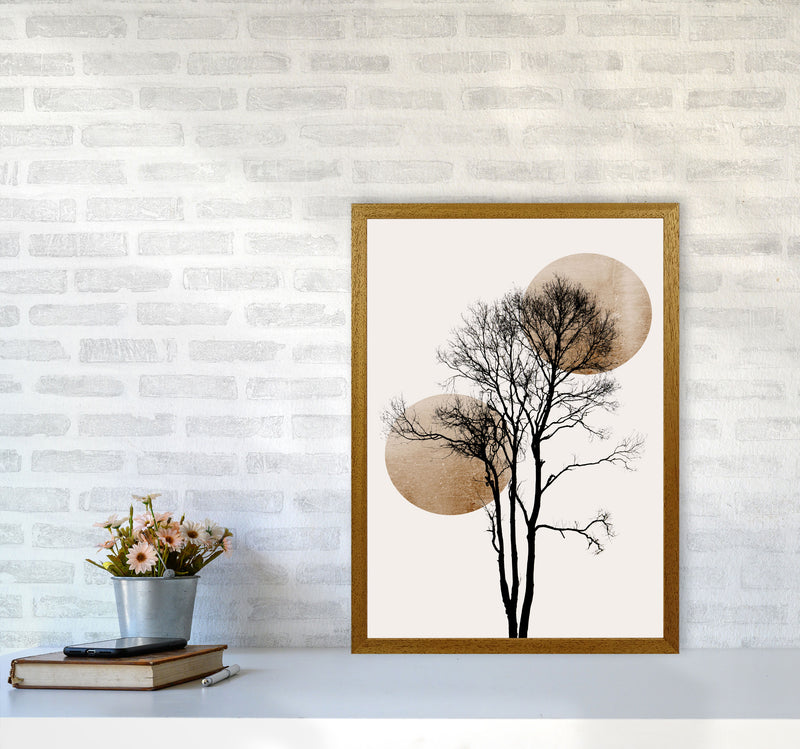 Sun and Moon hiding-GOLD Contemporary Art Print by Kubistika A2 Print Only
