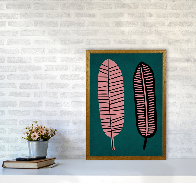 Two Leafs Contemporary Art Print by Kubistika A2 Print Only