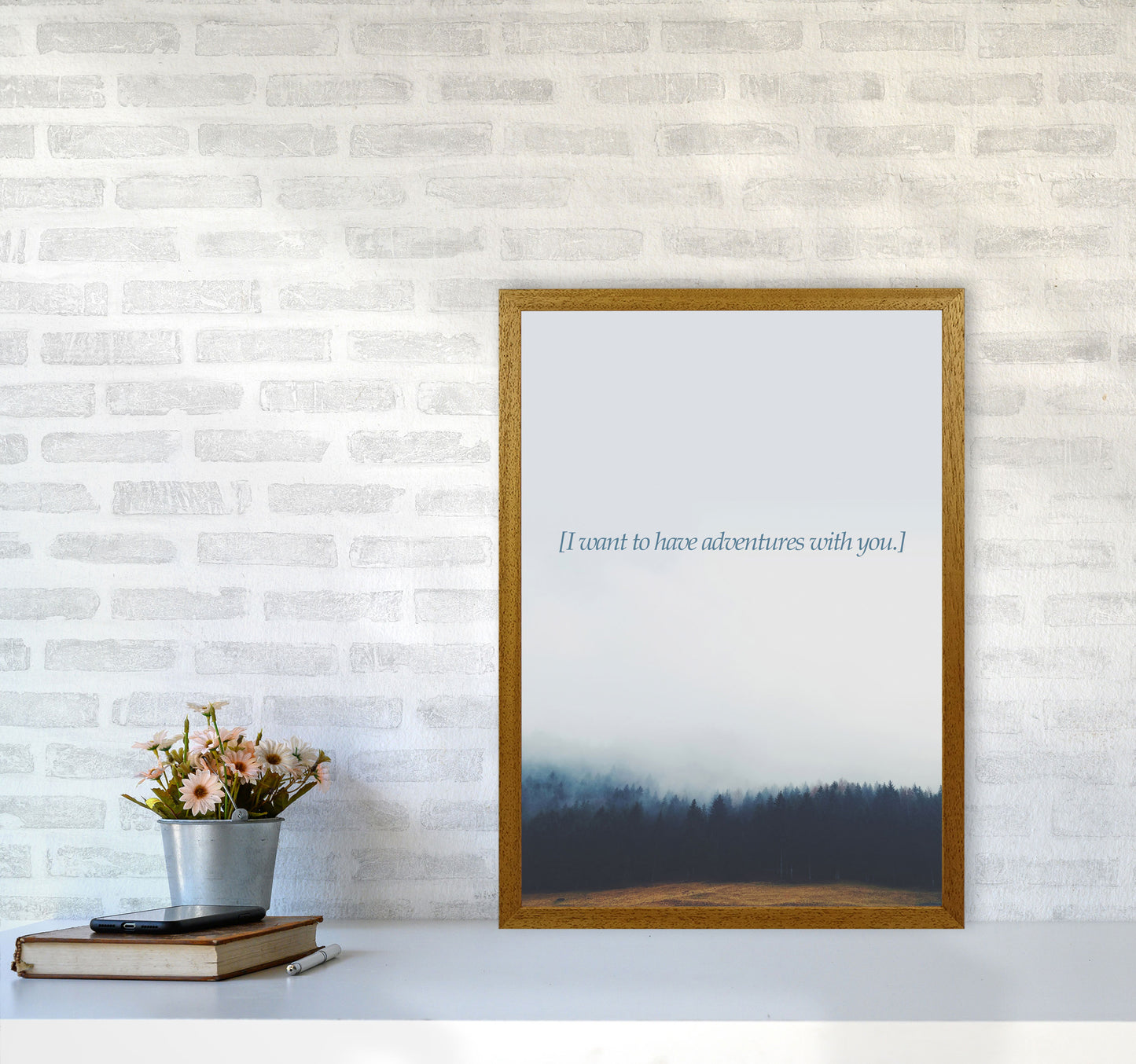 Adventures With You Quote Art Print by Kubistika A2 Print Only