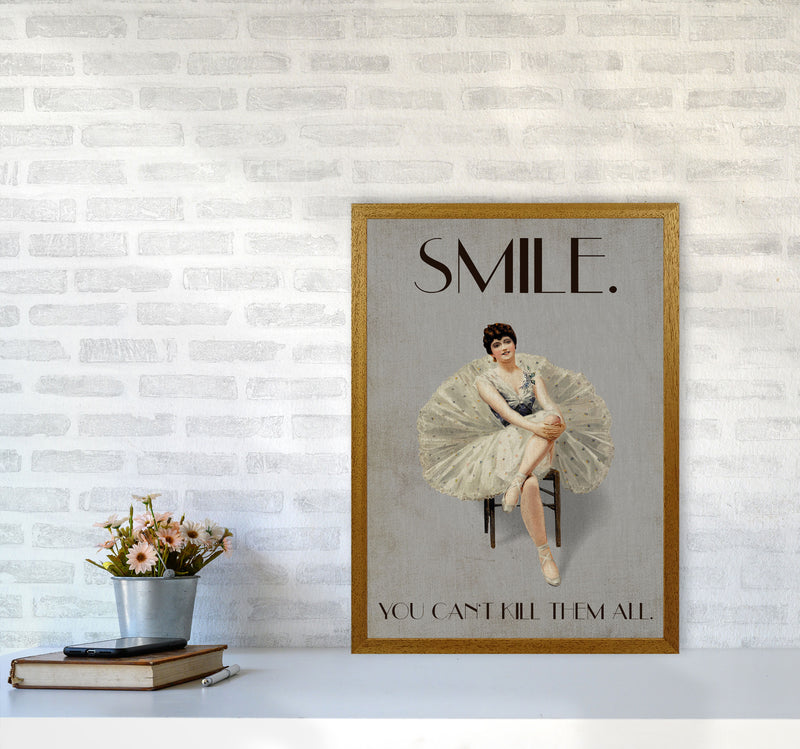 Keep Smiling Vintage Art Print by Kubistika A2 Print Only