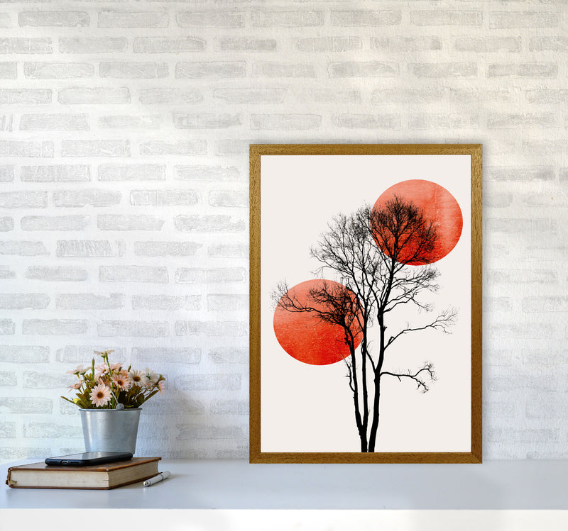 Sun and Moon hiding-ROUGE Contemporary Art Print by Kubistika A2 Print Only