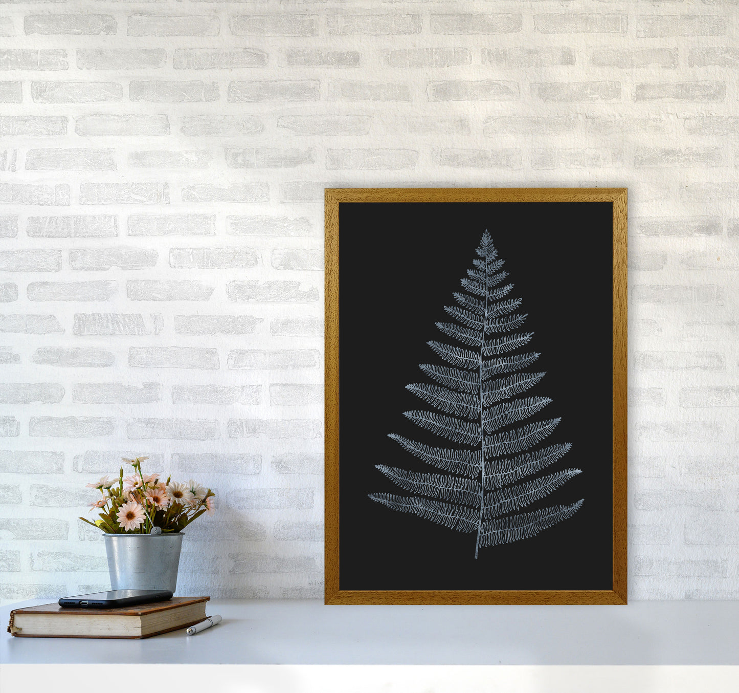 Botanica Minimalistica - BLEU Modern Art Print by Kubistika A2 Print Only
