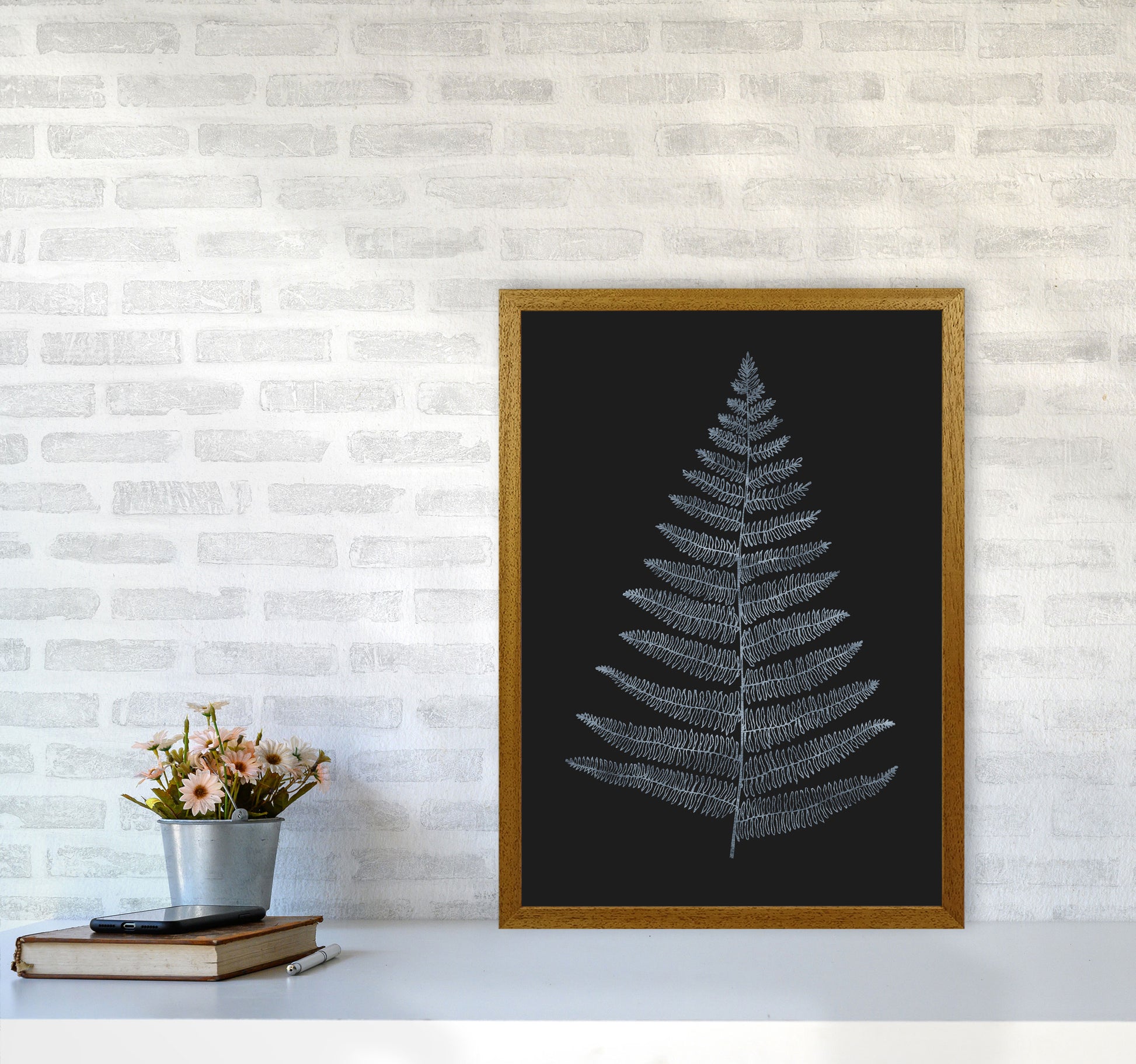 Botanica Minimalistica - BLEU Modern Art Print by Kubistika A2 Print Only