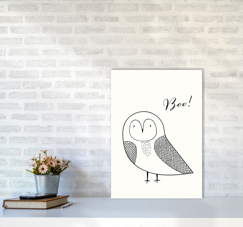 Boo Nursery Animal Art Print by Kubistika A2 Black Frame