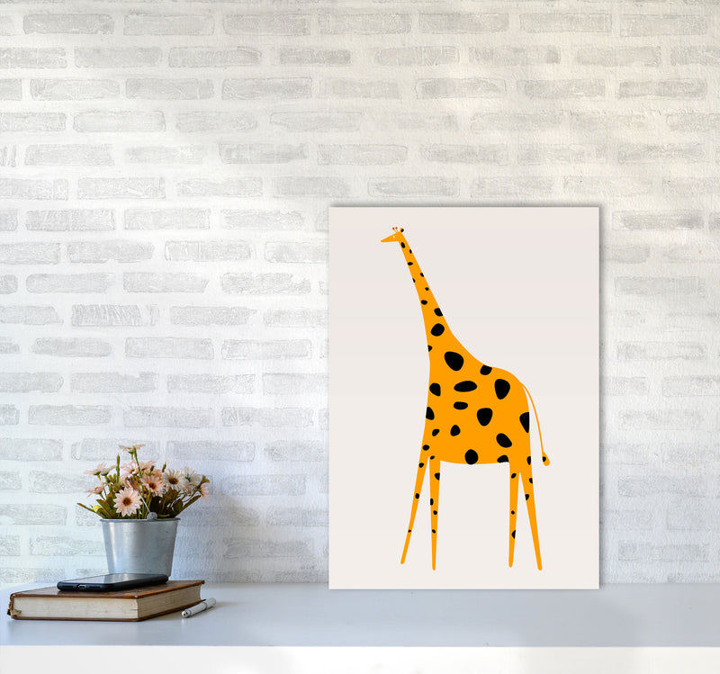 Cute Griraffe Nursery Art Print by Kubistika A2 Black Frame