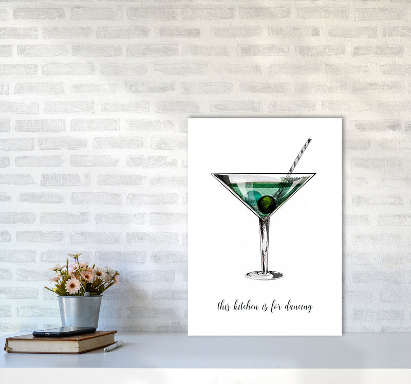 Kitchen Dancers Quote Contemporary Art Print by Kubistika A2 Black Frame